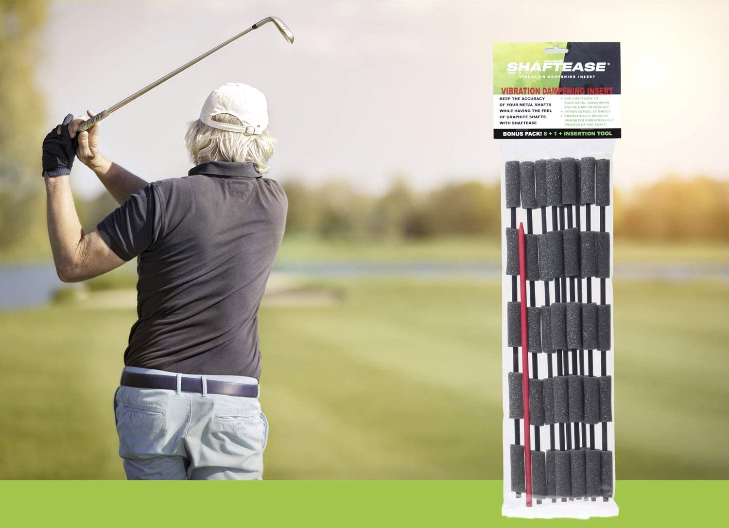 ShaftEase Golf Shaft Vibration Dampening Inserts Pack of 9 + insert